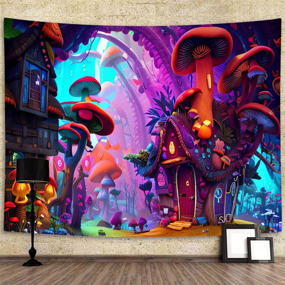 Trippy Psychedelic Mushroom Wall Tapestry: A Visual Journey