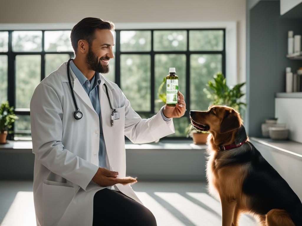 Veterinarian with a dog